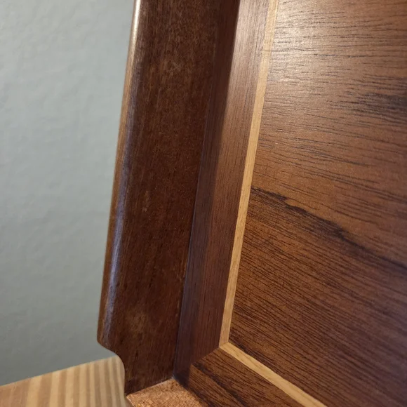 Vintage Marquetry Dolphin Inlay Design Wood Serving Tray - Picture 3 of 4